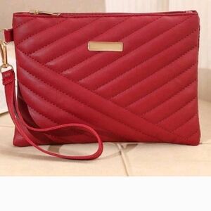 NWT Elegant Red Quilted Clutch
